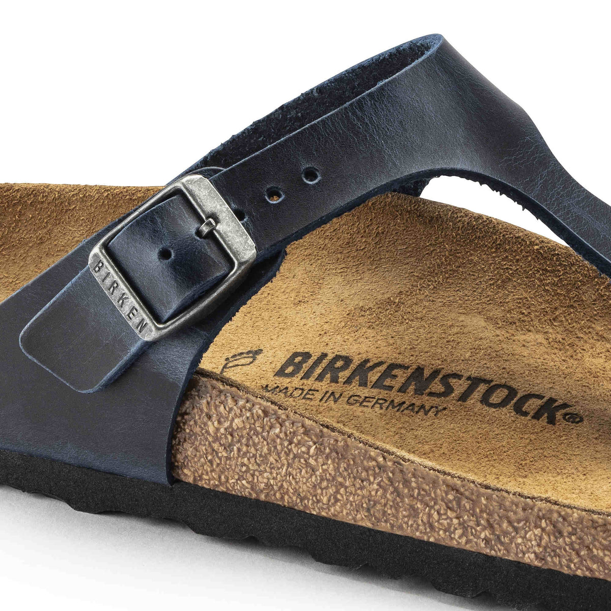 Birkenstock Gizeh Oiled Leather Sandals - Blue - 1019362 - Regular