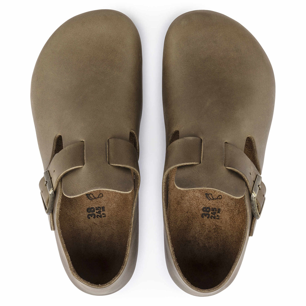 Birkenstock London Oiled Leather Shoes - Faded Khaki - 1019461 - Regular