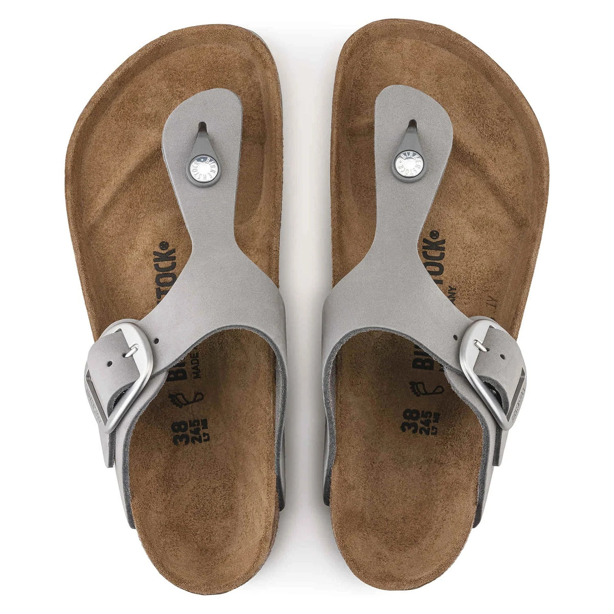 Birkenstock Gizeh Big Buckle Nubuck Leather Sandals - Dove Gray - 1022179 - Regular