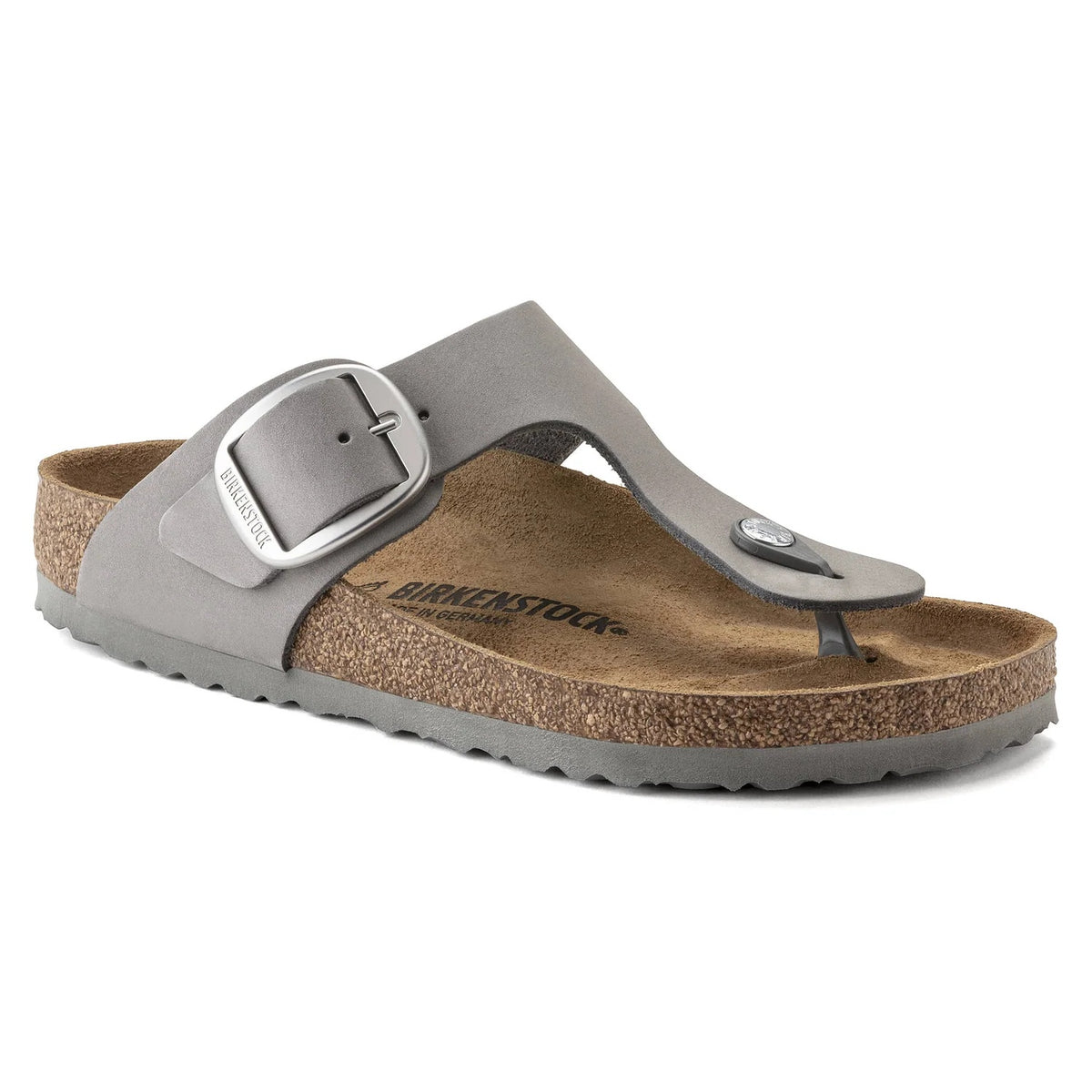 Birkenstock Gizeh Big Buckle Nubuck Leather Sandals - Dove Gray - 1022179 - Regular