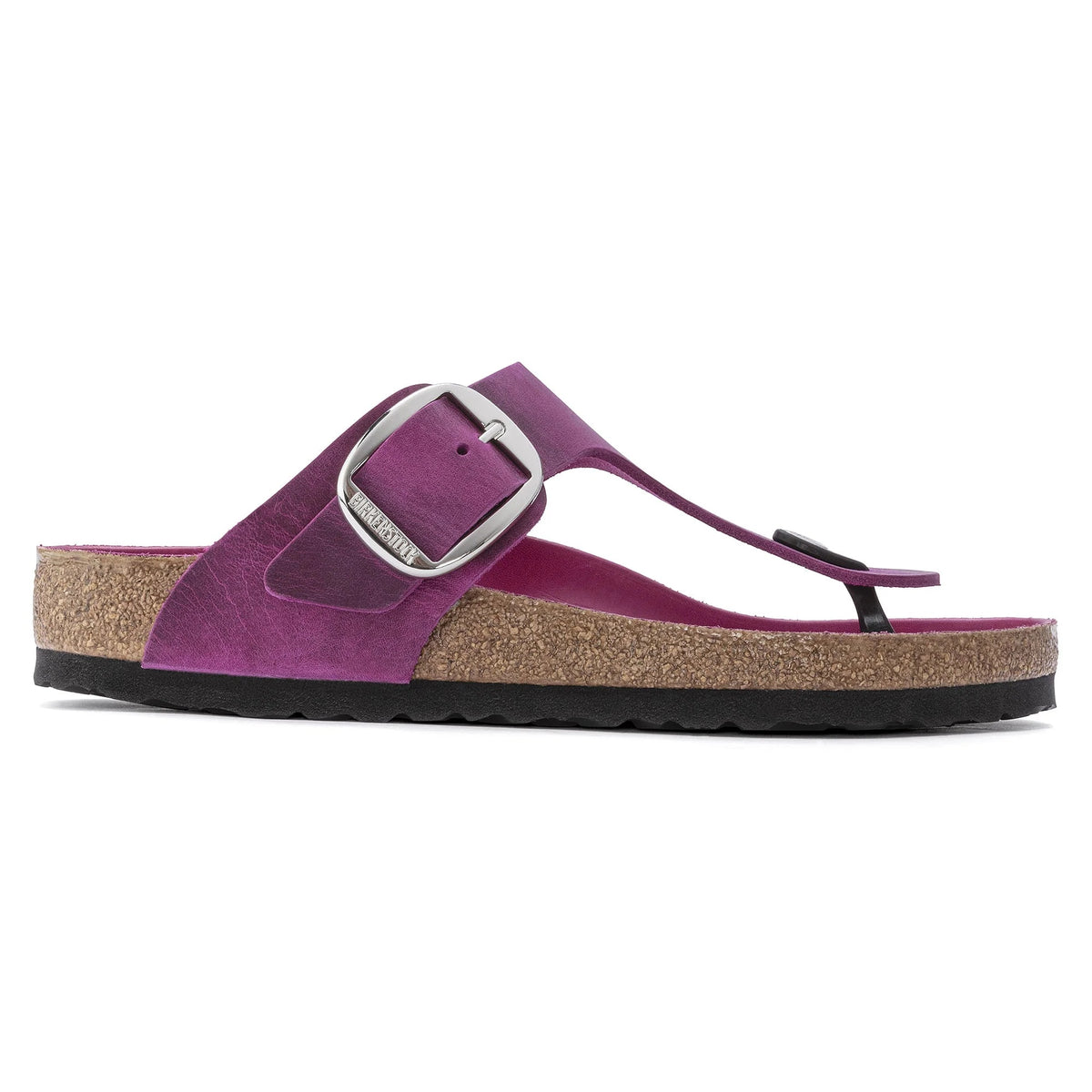 Birkenstock Gizeh Big Buckle Natural Oiled Leather Sandals - Festival Fuchsia - 1023295 - Regular