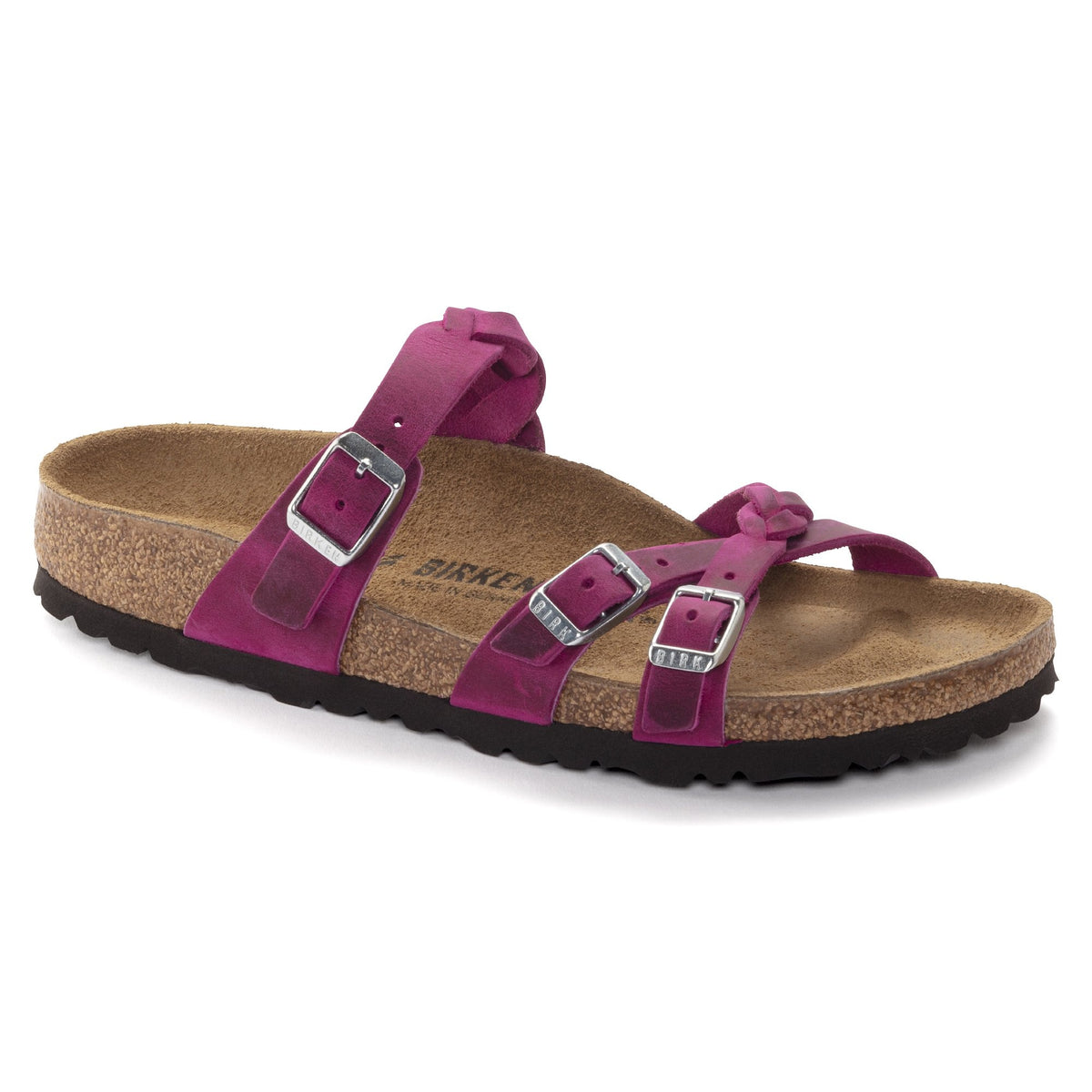 Birkenstock Franca Braided Oiled Leather Sandals - Festival Fuchsia - 1023978 - Regular