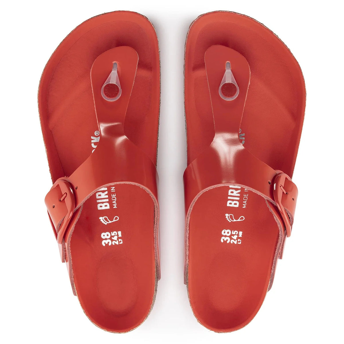Birkenstock Gizeh Big Buckle Natural Leather Sandals - High Shine Tomato - 1024176 - Regular