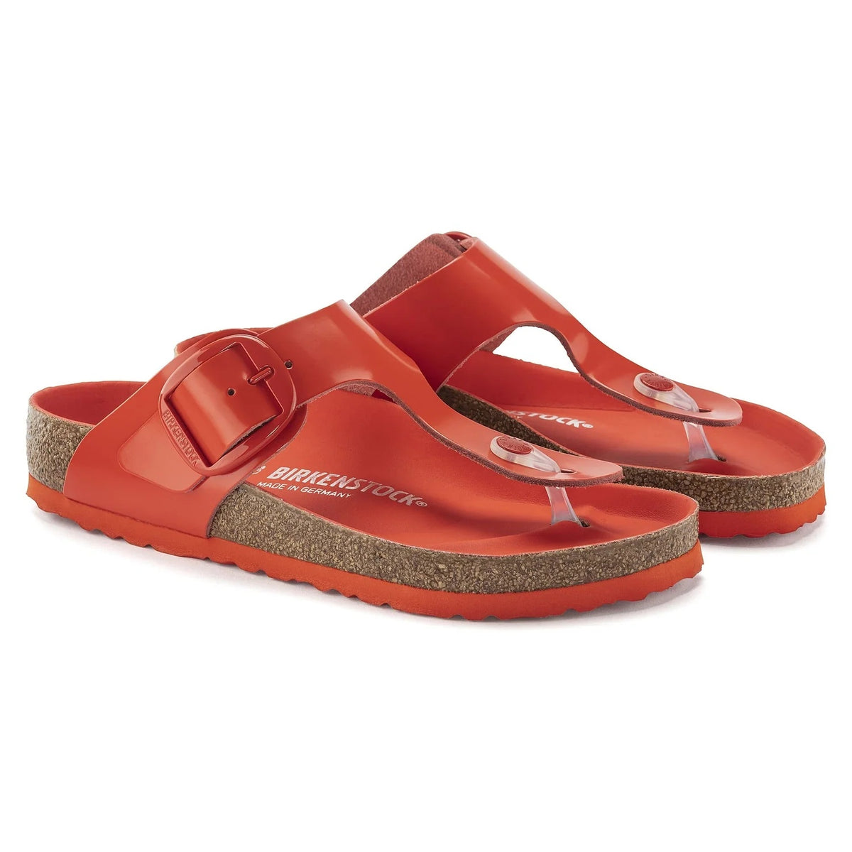 Birkenstock Gizeh Big Buckle Natural Leather Sandals - High Shine Tomato - 1024176 - Regular
