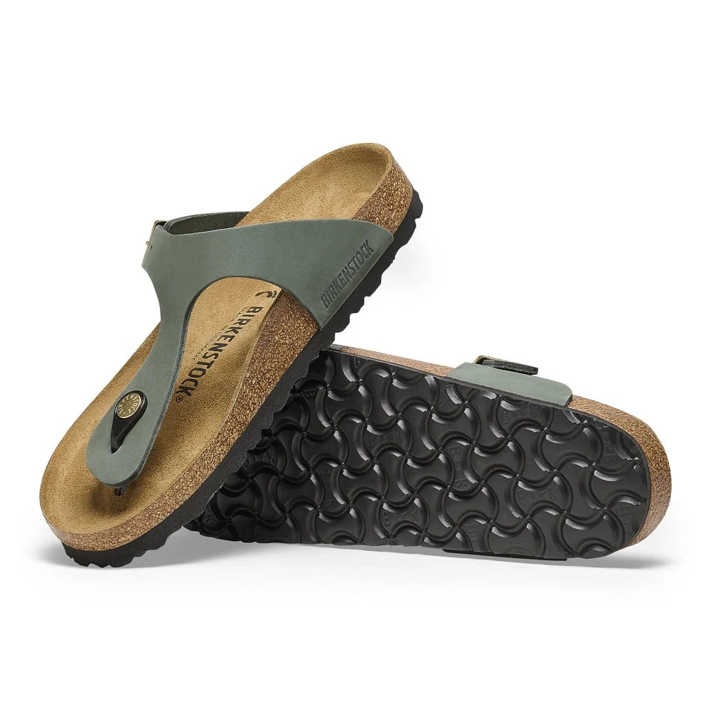 Birkenstock Gizeh Nubuk Leather Sandals - Thyme - 1025739 - Regular