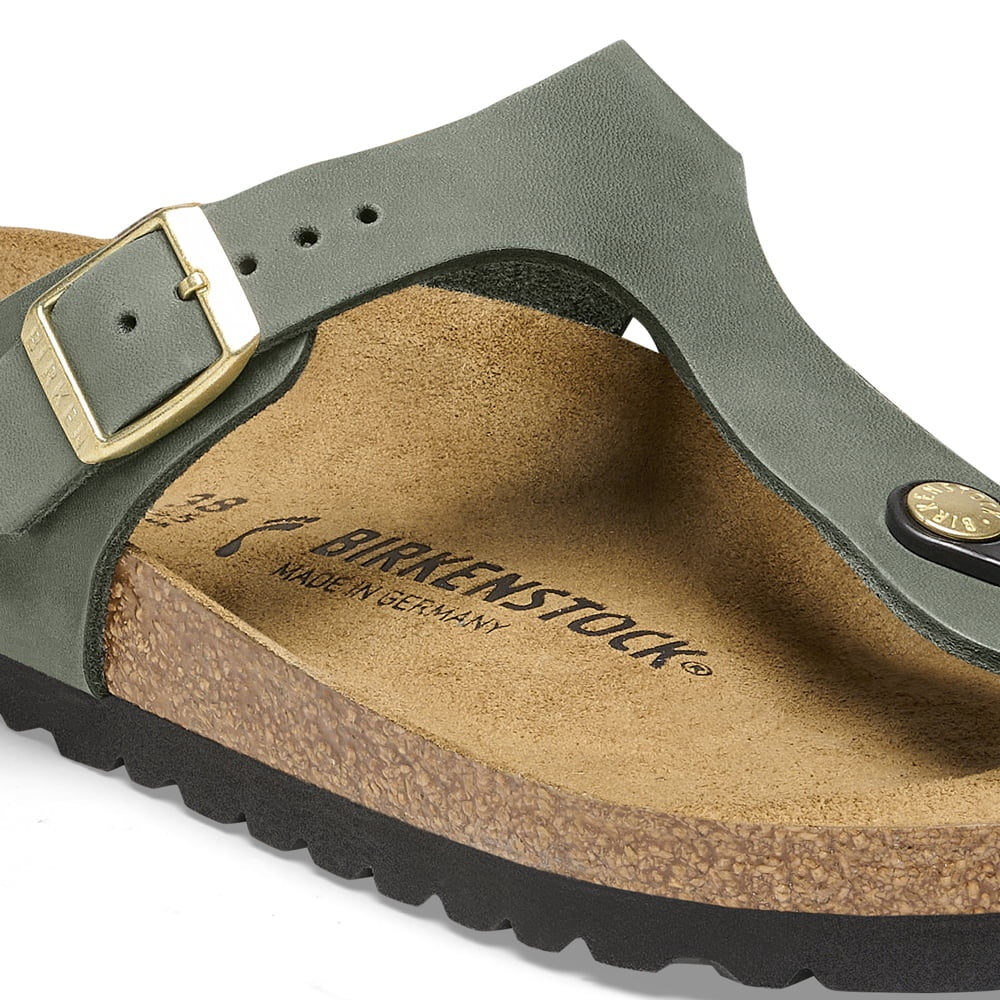 Birkenstock Gizeh Nubuk Leather Sandals - Thyme - 1025739 - Regular