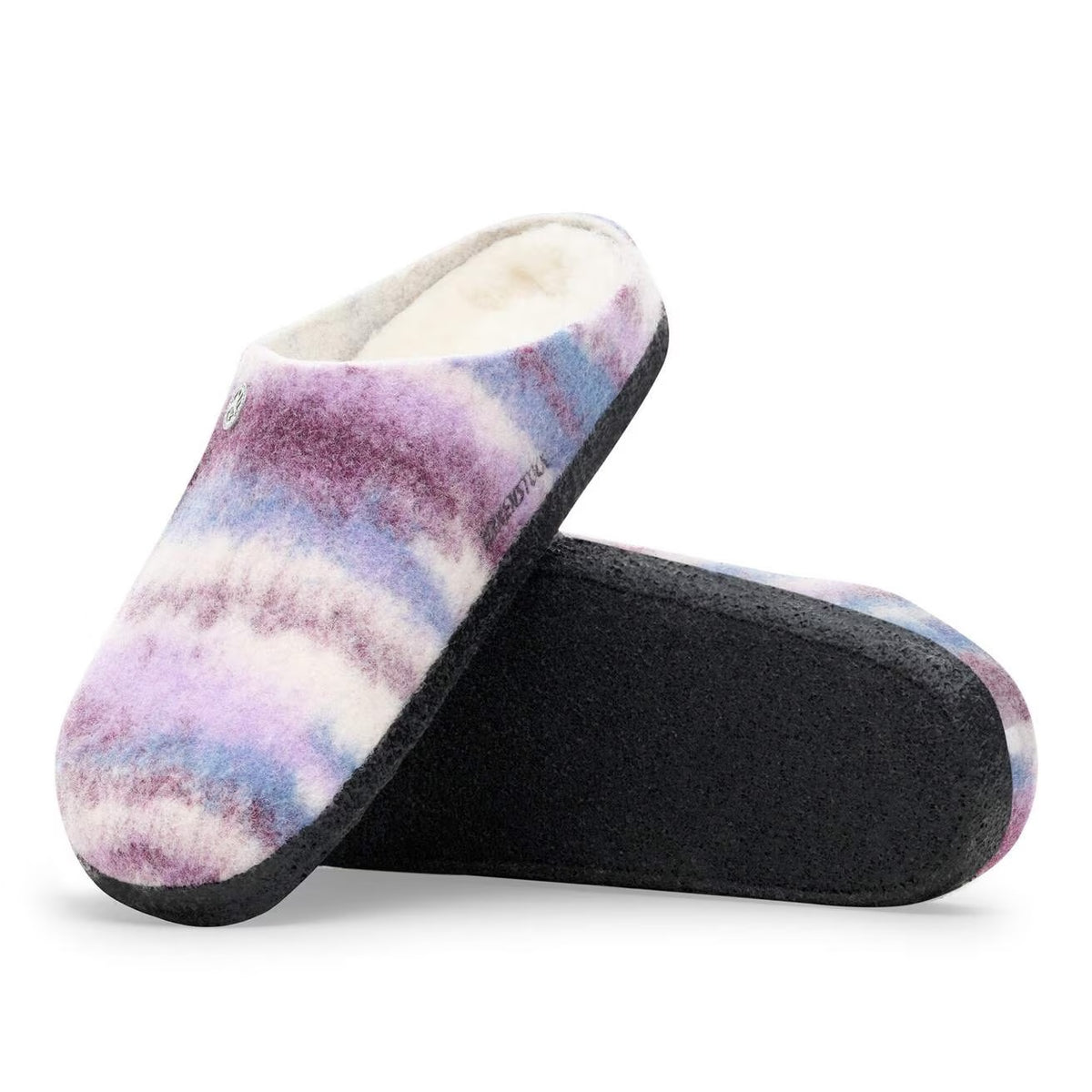Birkenstock Zermatt Rivet Felt Clogs - Dyed Stripes Mauve - 1030848 - Narrow
