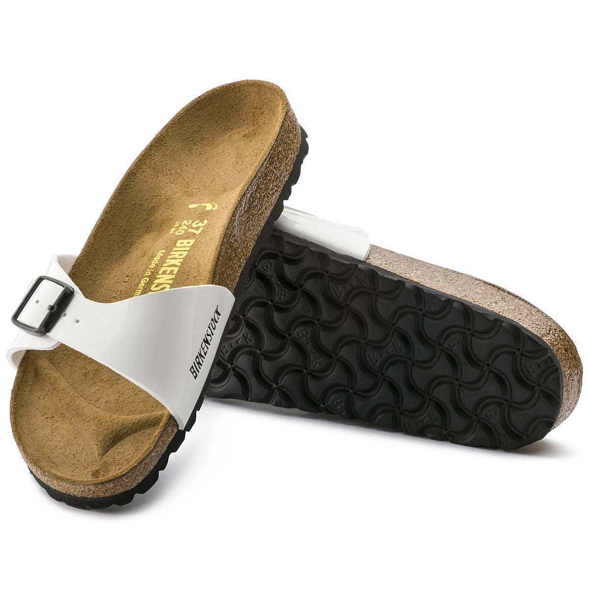Birkenstock Madrid Bs Patent Birko-Flor Sandals - White - 240863 - Narrow