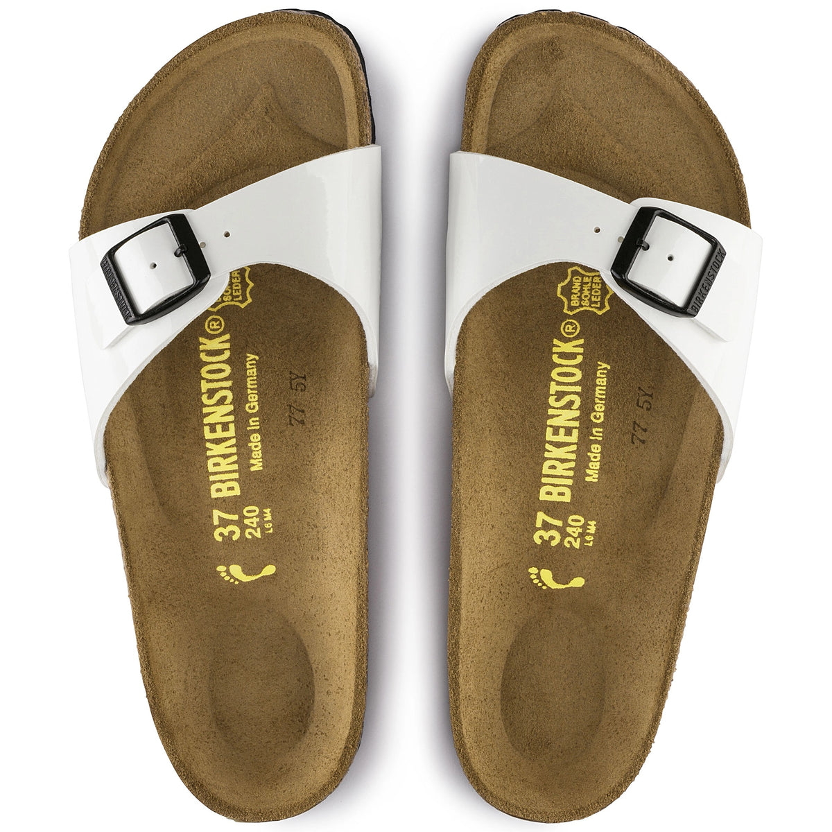 Birkenstock Madrid Bs Patent Birko-Flor Sandals - White - 240863 - Narrow