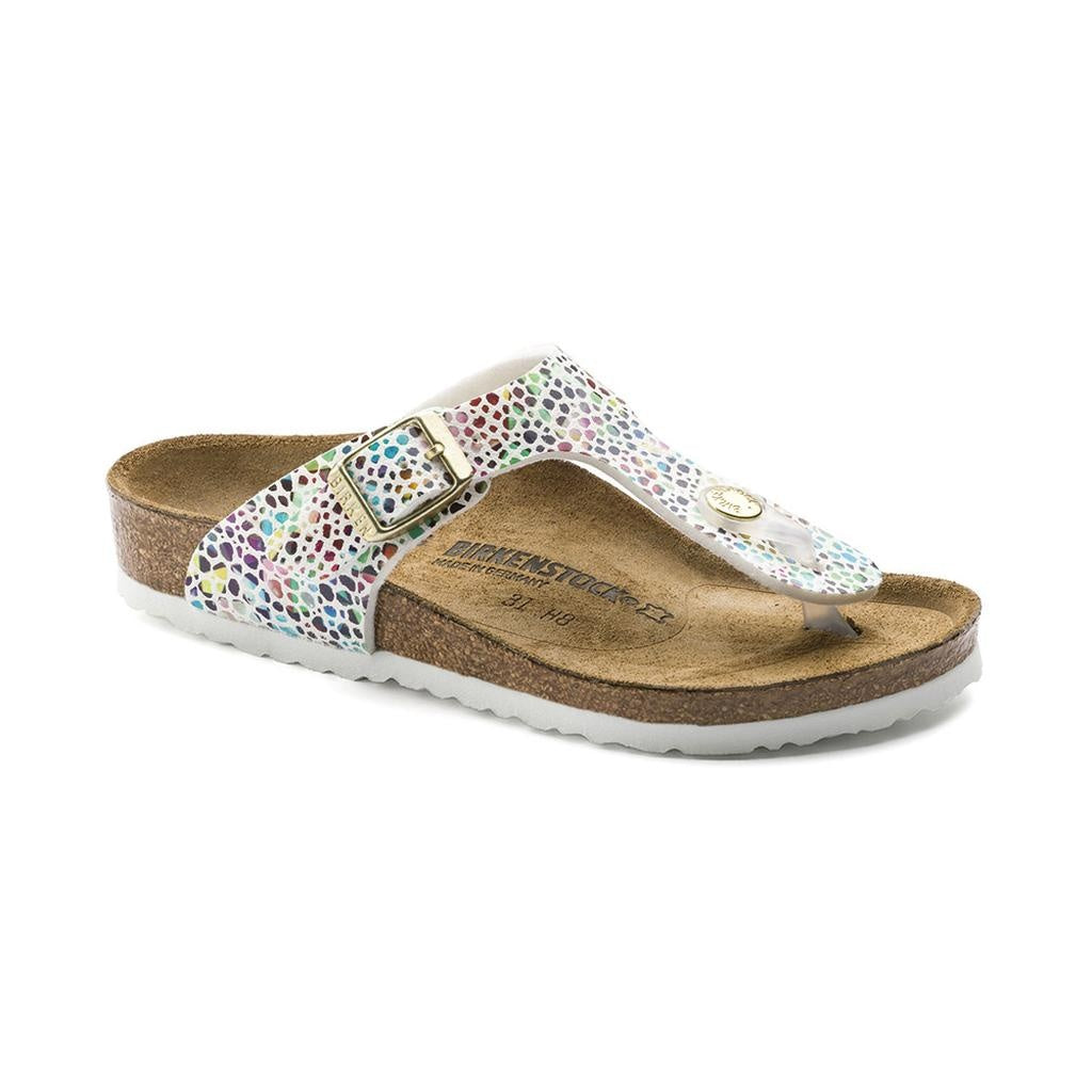 Birkenstock Gizeh Kids Microfiber Sandals - Oriental Mosaic White Multi - 1009933 - Narrow