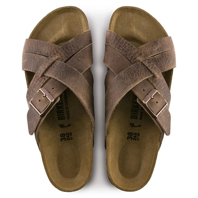 Birkenstock Lugano Waxy Leather Sandals - Camberra Old Tabacco - 1015499 - Narrow