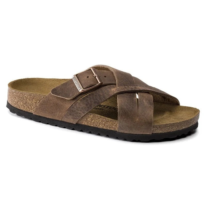 Birkenstock Lugano Waxy Leather Sandals - Camberra Old Tabacco - 1015499 - Narrow