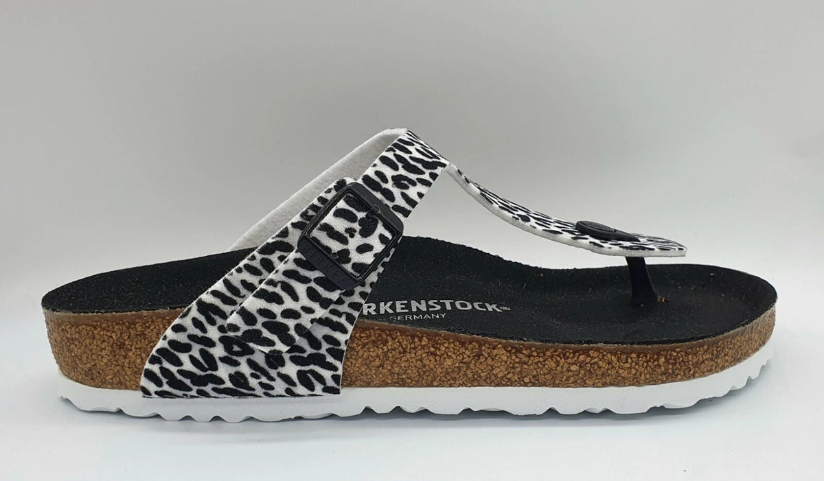 Birkenstock Gizeh TEX Sandals -  Leo Lilly Black White - 1015641 - Regular