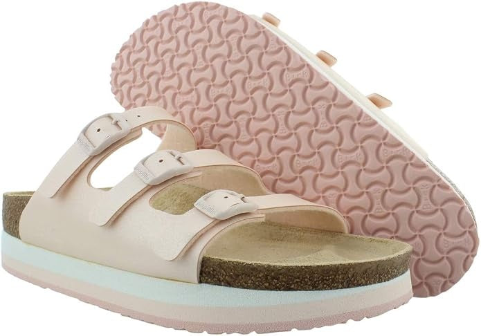 Birkenstock Florida Pap Birko-Flor Shoes - Icy Metallic Light Rose - 1015872 - Narrow