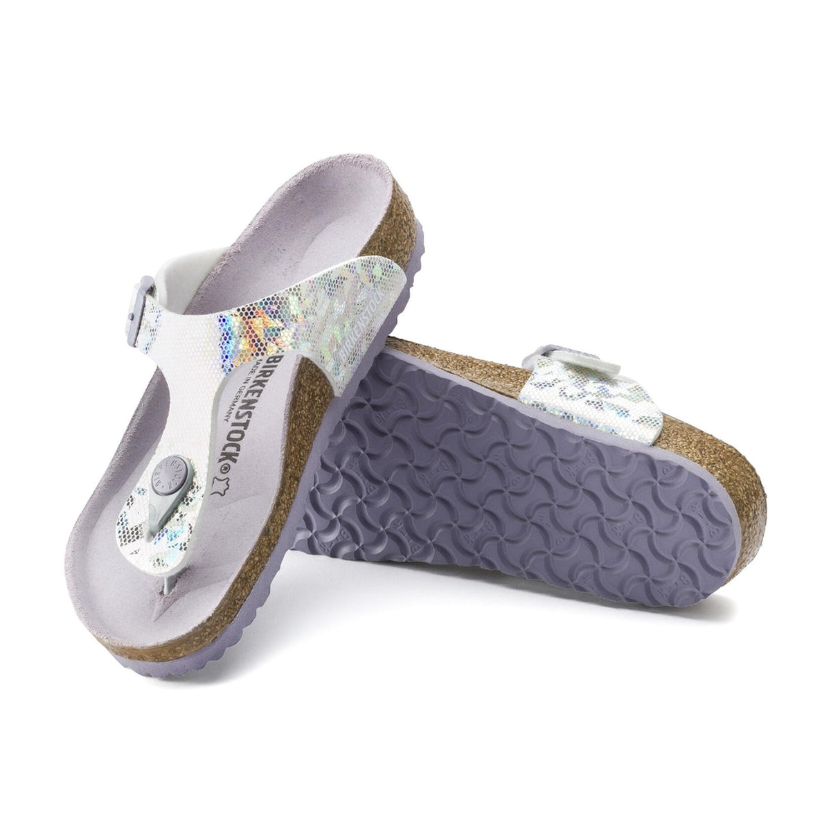 Birkenstock Gizeh Kids Hologram Sandals - Silver - 1015985 - Narrow