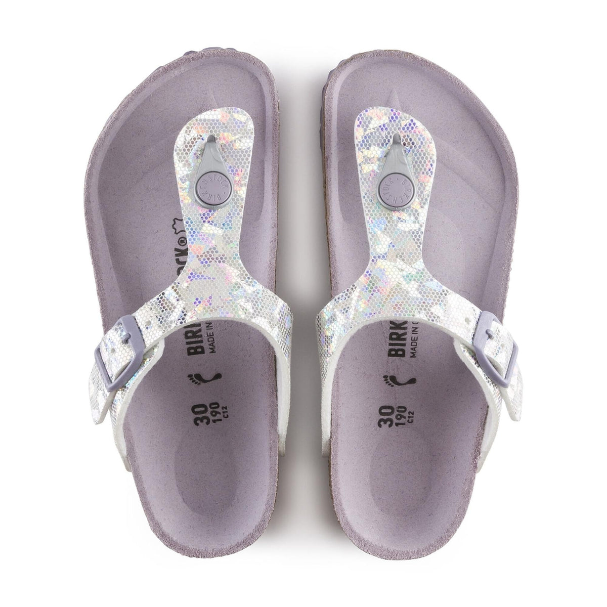 Birkenstock Gizeh Kids Hologram Sandals - Silver - 1015985 - Narrow