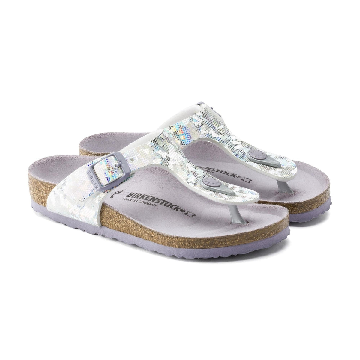 Birkenstock Gizeh Kids Hologram Sandals - Silver - 1015985 - Narrow