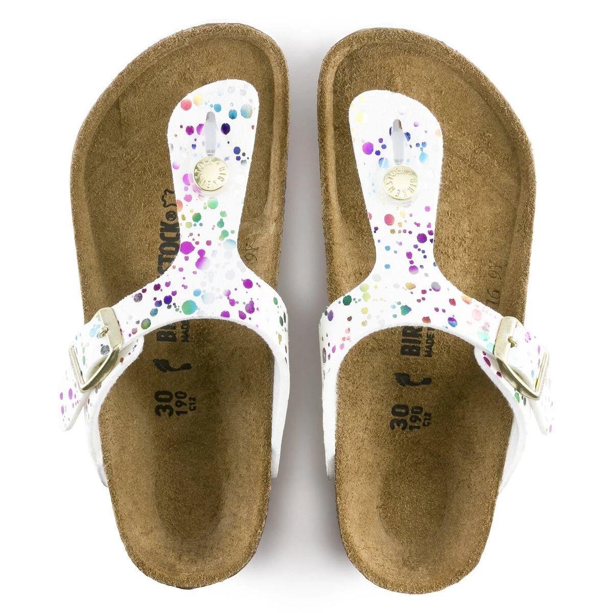 Birkenstock Gizeh Kids Microfiber Sandals - Confetti White - 1016013