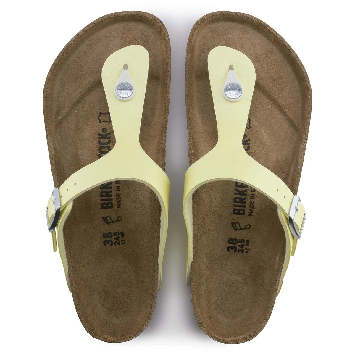 Birkenstock Gizeh Birko-Flor Sandals - Icy Metallic Sulfur - 1016022
