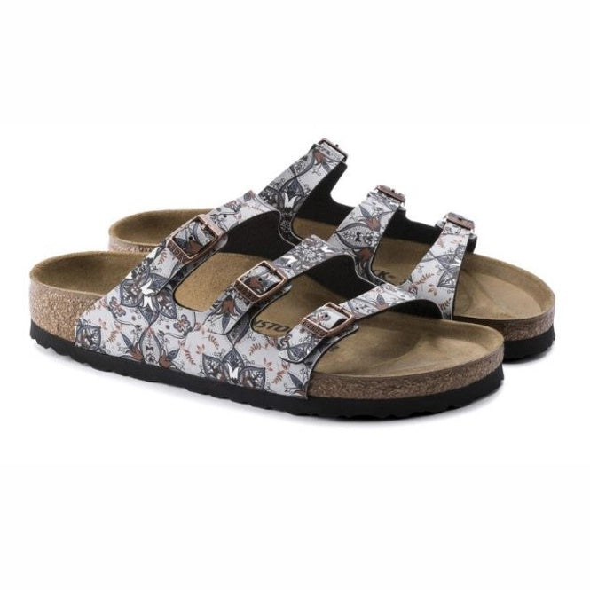 Birkenstock Florida Fresh Birko-Flor Sandals - Boho Flowers Navy  - 1015992 - Regular