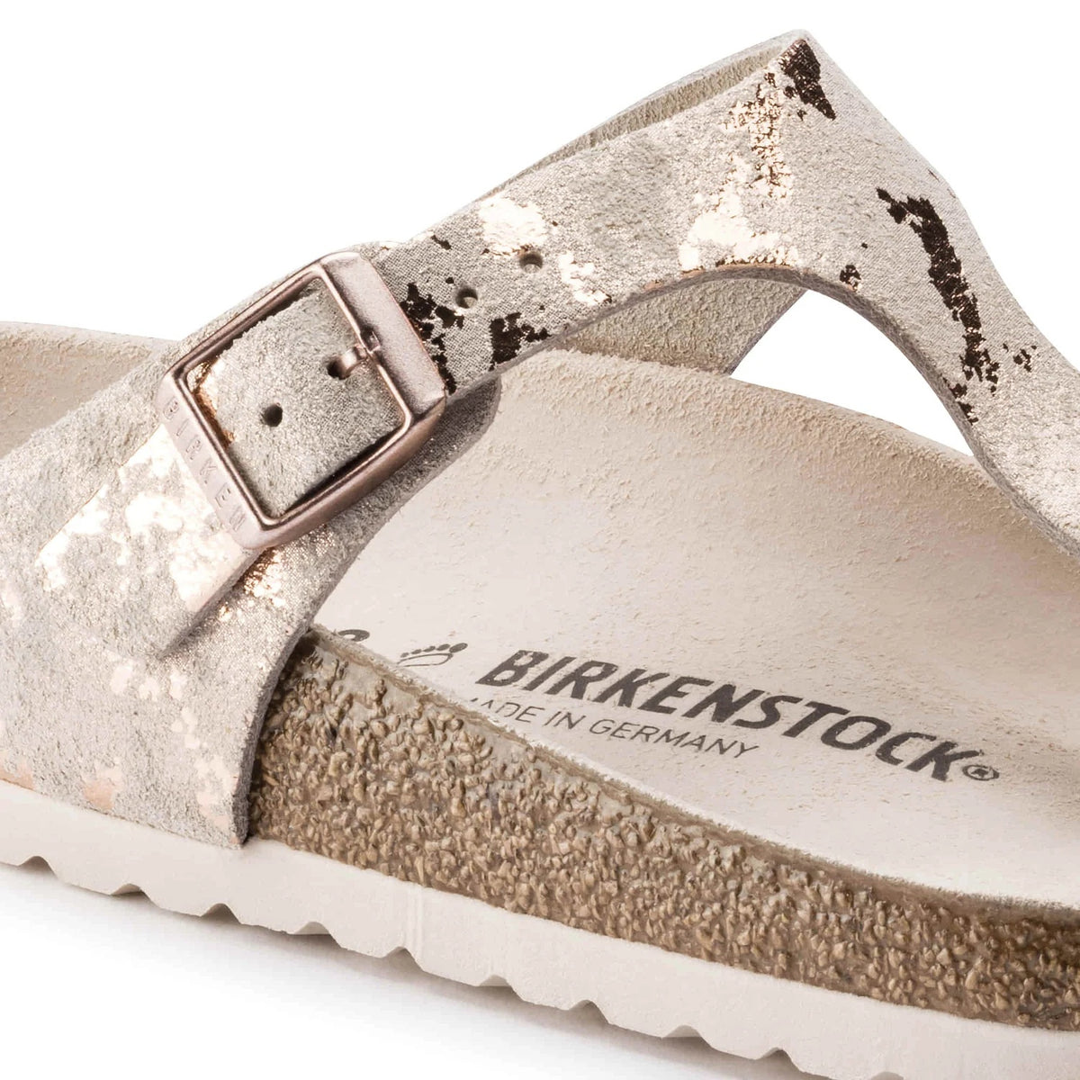 Birkenstock Gizeh Suede Leather Sandals - Vintage Metallic Rose Copper - 1016909 - Regular