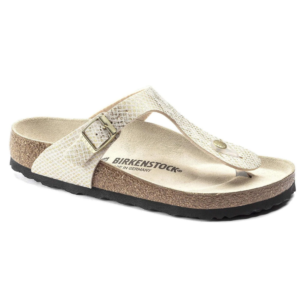 Birkenstock Gizeh Microfiber Sandals - Shiny Python Eggshell - 1018481 - Regular