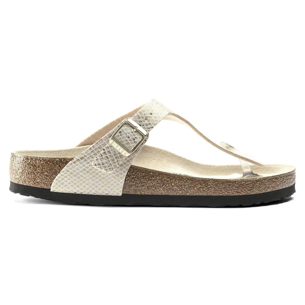 Birkenstock Gizeh Microfiber Sandals - Shiny Python Eggshell - 1018481 - Regular