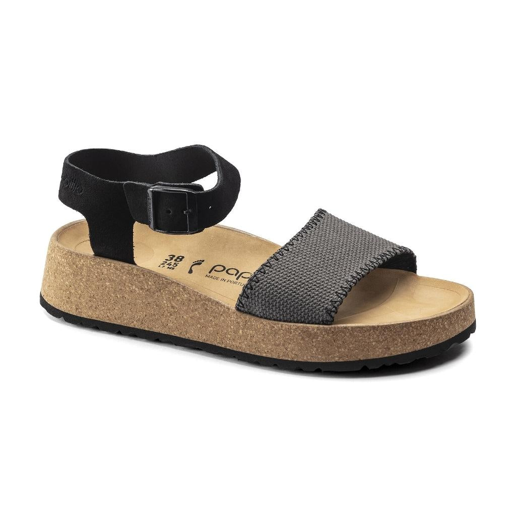 Birkenstock Glenda Suede Leather/Textile Sandals - Anthracite - 1019552 - Narrow