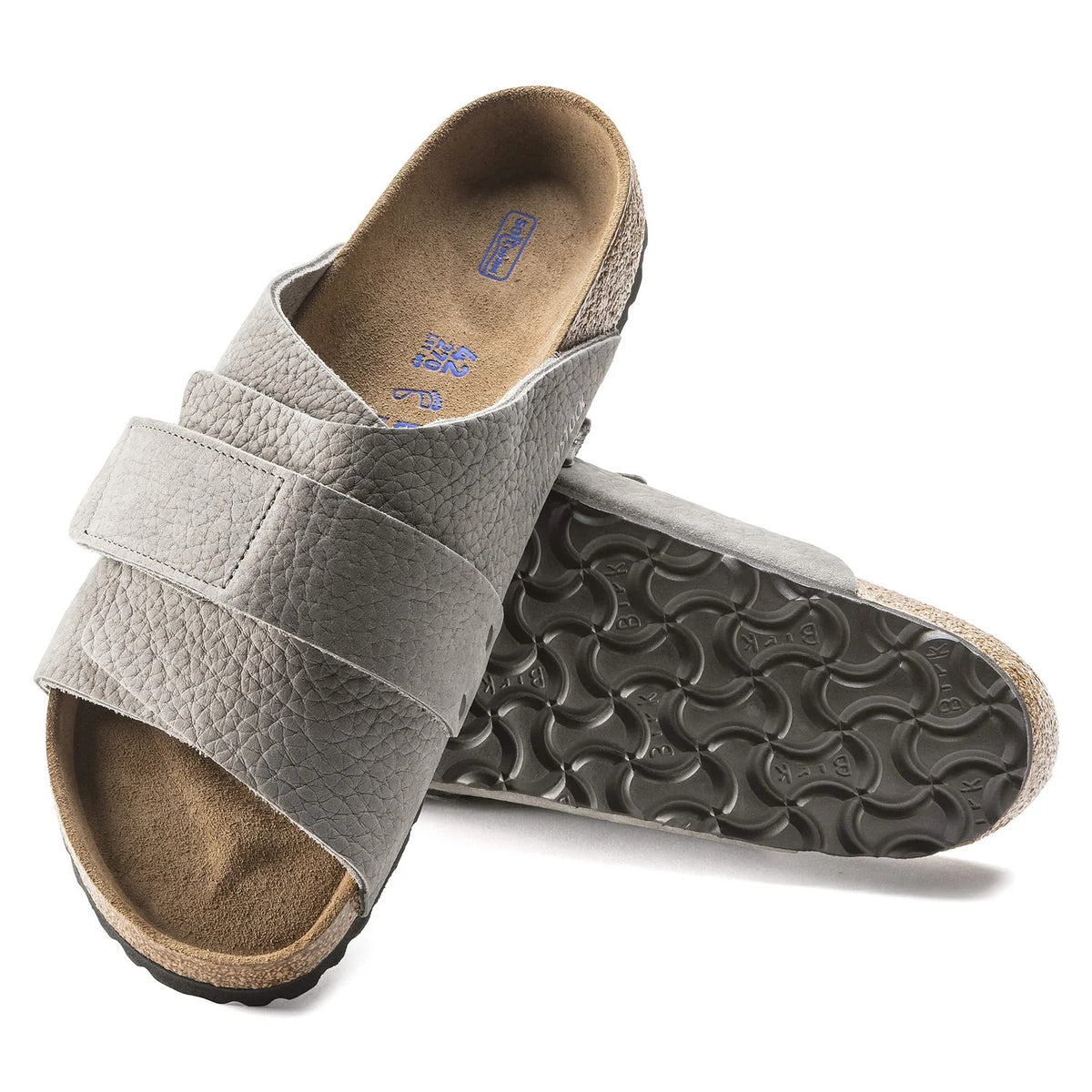 Birkenstock Kyoto Soft Footbed Nubuck Leather Sandals - Desert Buck Whale Gray - 1019744 - Regular