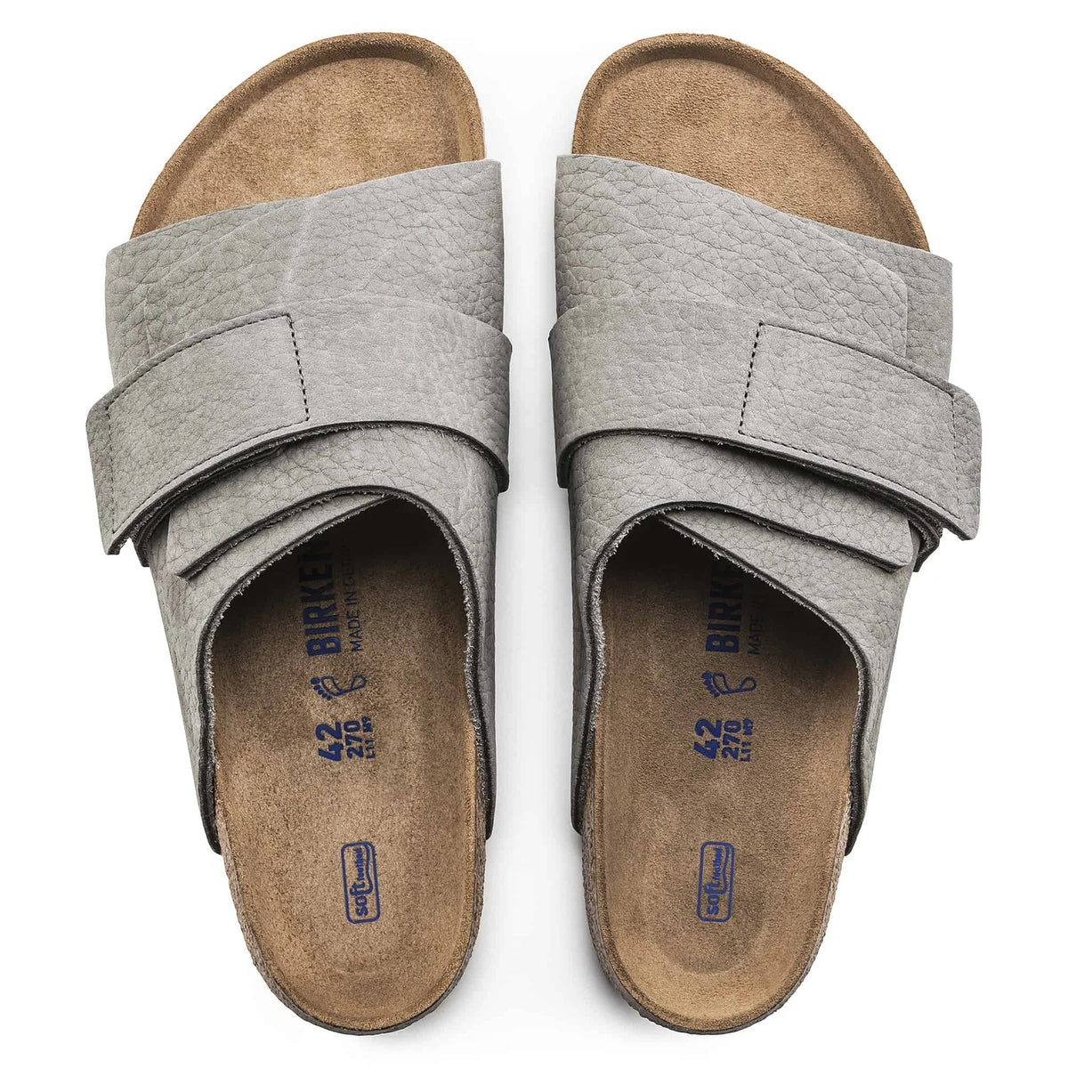 Birkenstock Kyoto Soft Footbed Nubuck Leather Sandals - Desert Buck Whale Gray - 1019744 - Regular