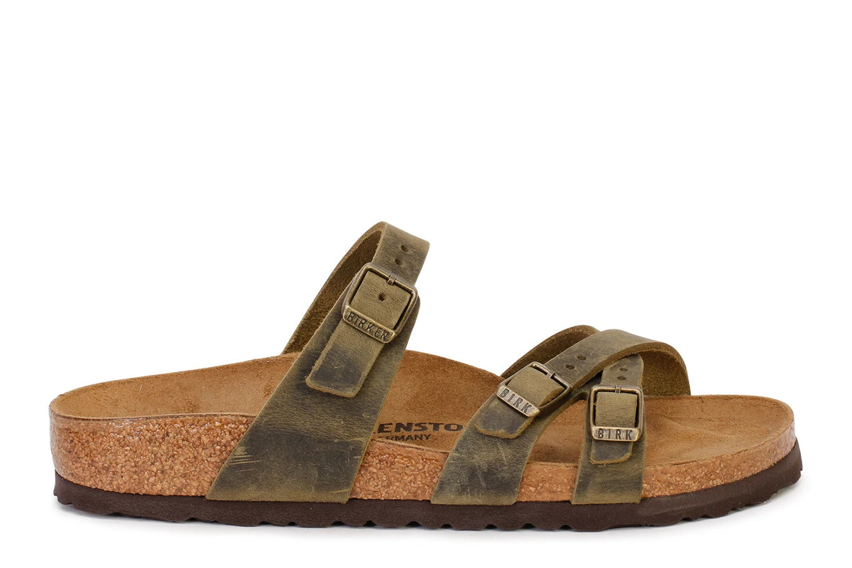 Birkenstock Franca Oiled Leather Sandals - Jade - 1019958 - Narrow