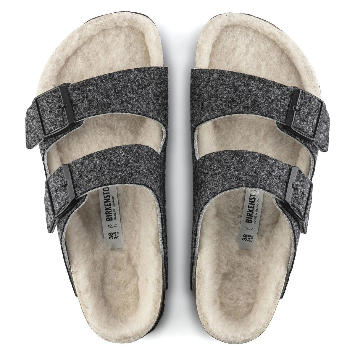 Birkenstock Arizona Wool Doubleface Felt Sandals - Doubleface Gray Wool - 1021141 - Regular