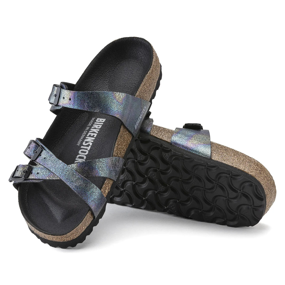 Birkenstock Franca Vegan Microfiber Sandals - Iridescent Black Microfiber - 1021262 - Regular