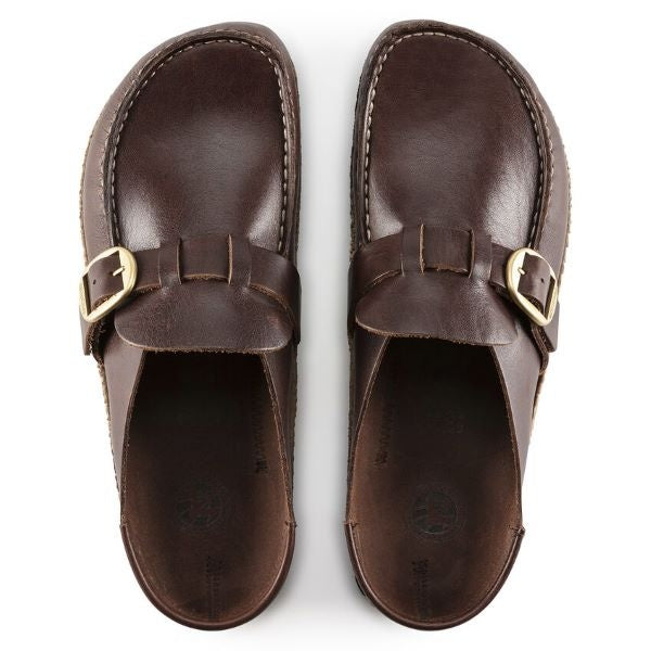 Birkenstock Buckley Natural Leather Clogs - Vintage Wood Roast - 1021285 - Narrow