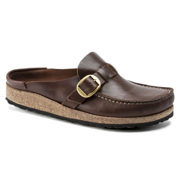 Birkenstock Buckley Natural Leather Clogs - Vintage Wood Roast - 1021285 - Narrow