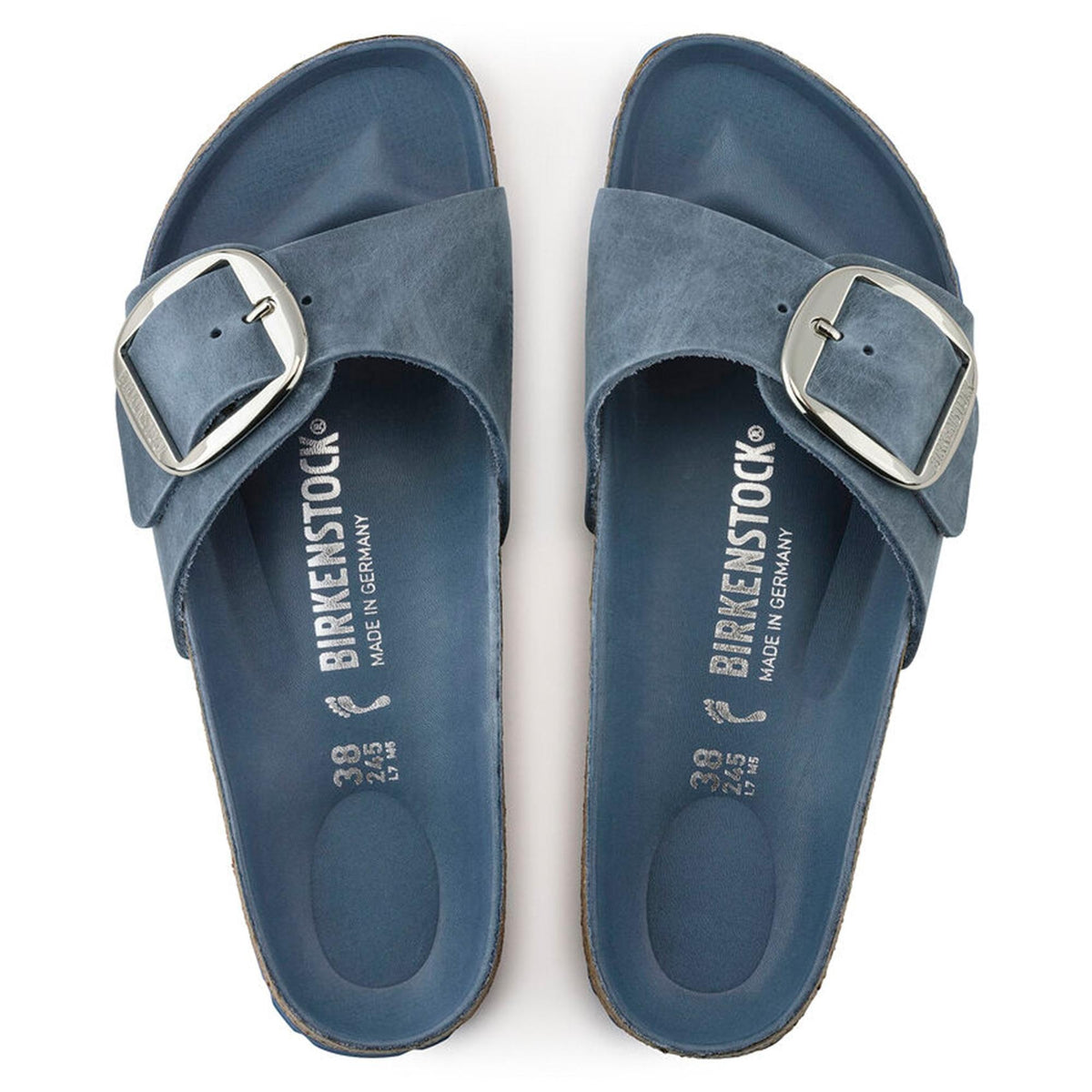Birkenstock Madrid Big Buckle Oiled Leather Sandals - Blue - 1021488 - Narrow