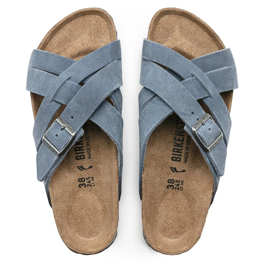 Birkenstock Lugano Oiled Leather Sandals - Dusty Blue - 1022439 - Regular