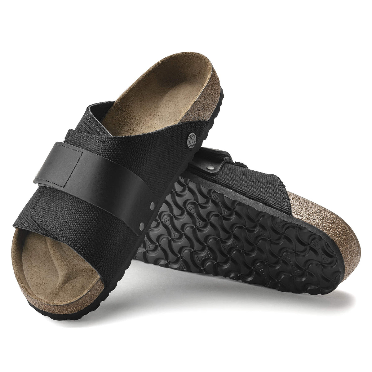 Birkenstock Kyoto Textile Leather Sandals - Black - 1022486 - Regular