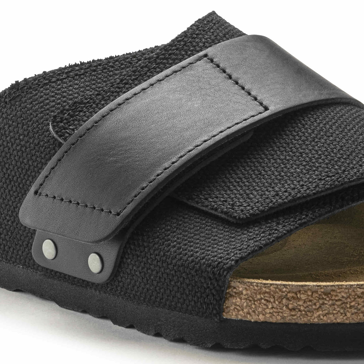 Birkenstock Kyoto Textile Leather Sandals - Black - 1022486 - Regular
