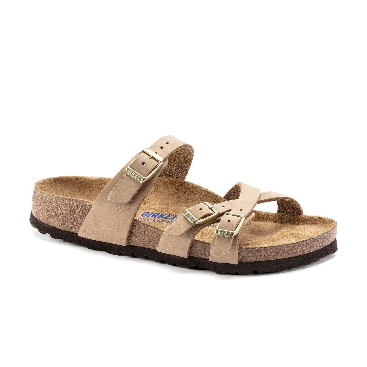 Birkenstock Franca Soft FootBed Nubuck Leather Sandals - Sandcastle - 1022956 - Regular