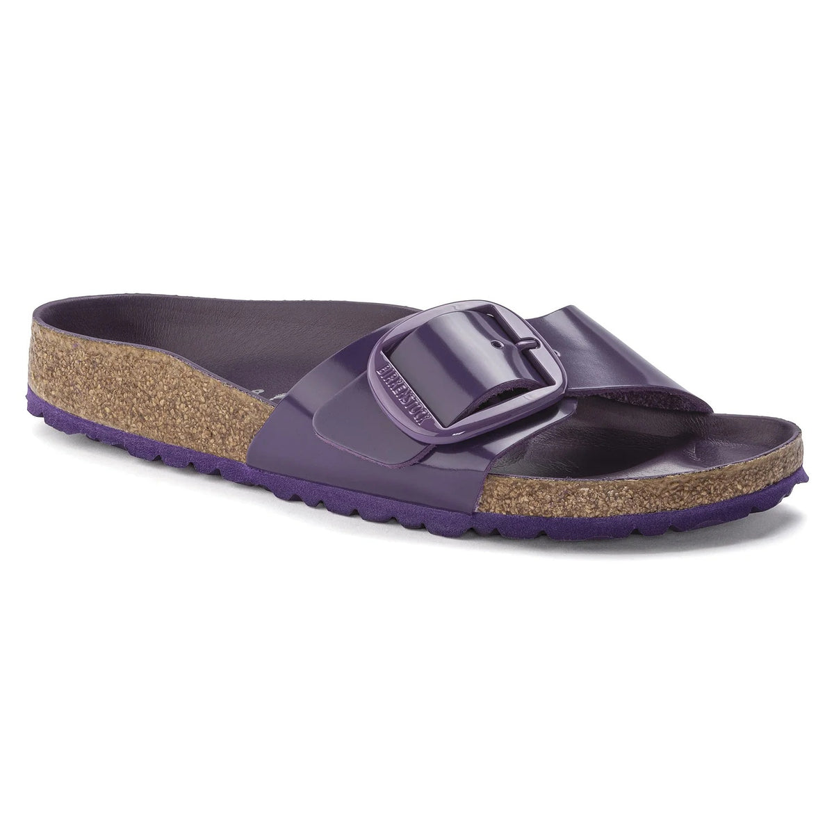 Birkenstock Madrid Big Buckle Patent Natural Leather Sandals - Acai - 1023205 - Narrow