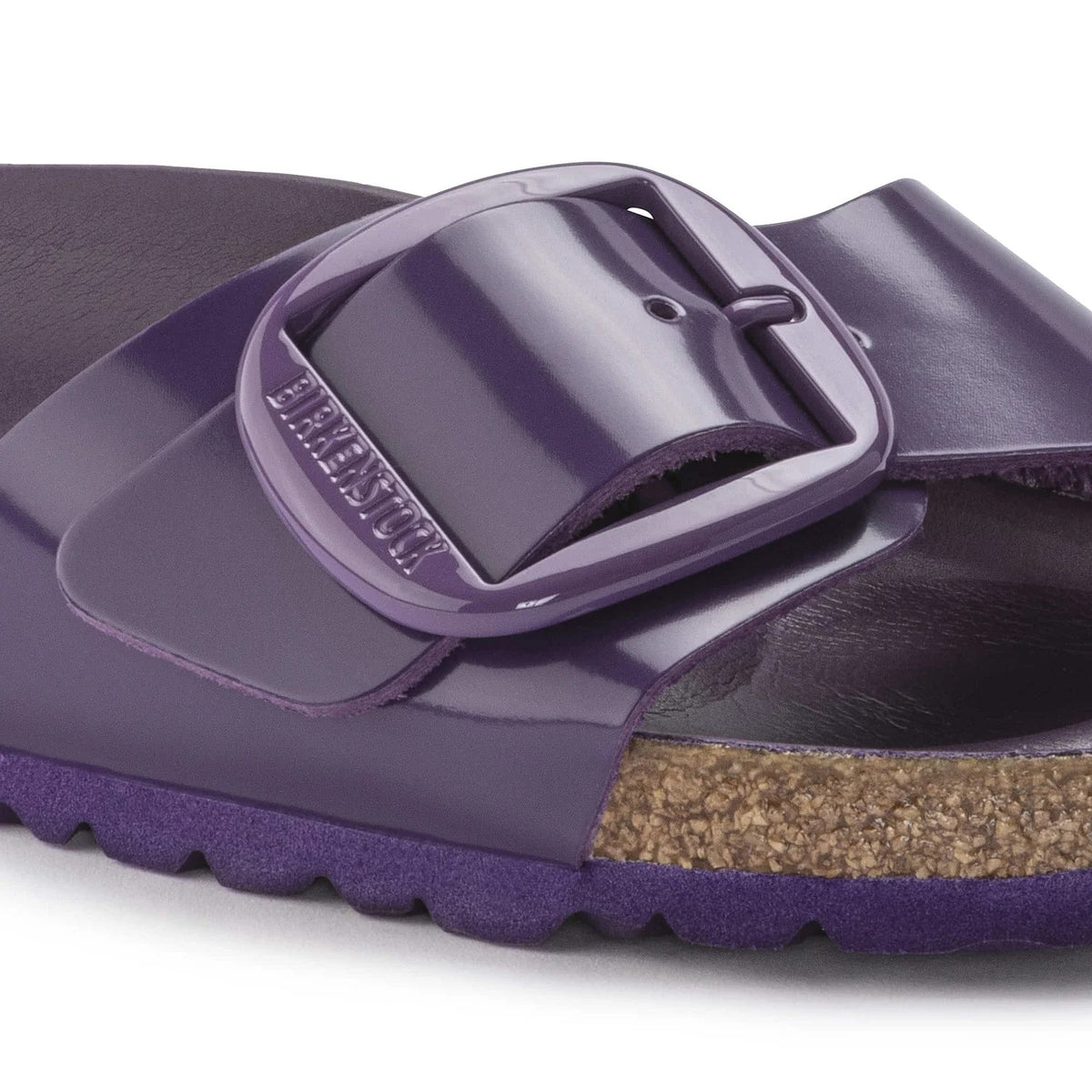 Birkenstock Madrid Big Buckle Patent Natural Leather Sandals - Acai - 1023205 - Narrow
