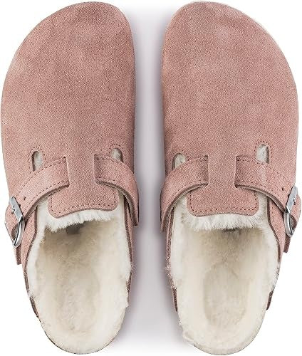 Birkenstock Boston Shearling Suede Leather Clogs - Pink Clay - 1023281 - Regular