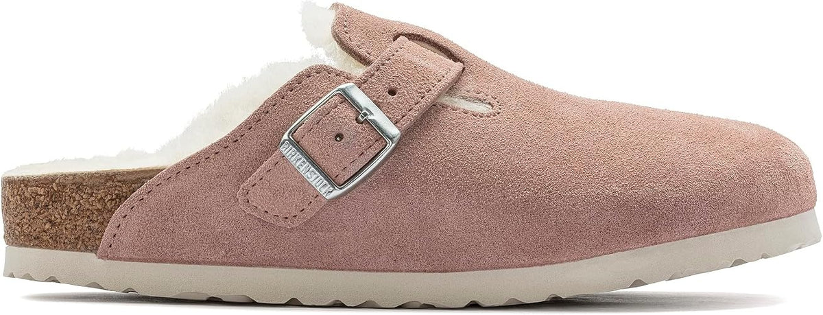 Birkenstock Boston Shearling Suede Leather Clogs - Pink Clay - 1023281 - Regular