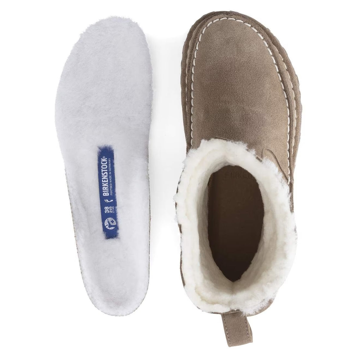 Birkenstock Lahti Suede Leather Shoes - Gray Taupe - 1023671 - Regular