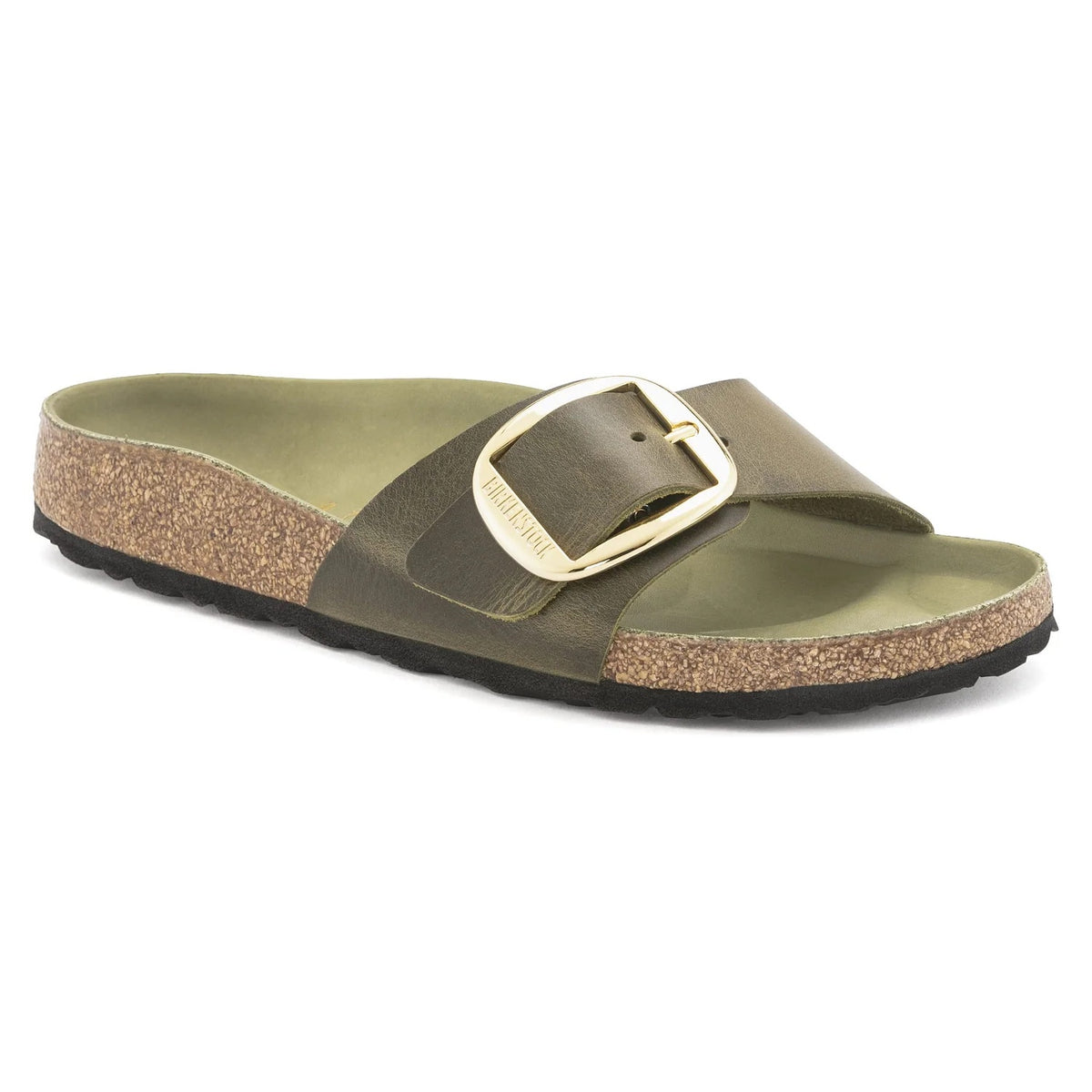 Birkenstock Madrid Big Buckle Natural Leather Sandals - Olive/Green Olive - 1024114 - Narrow