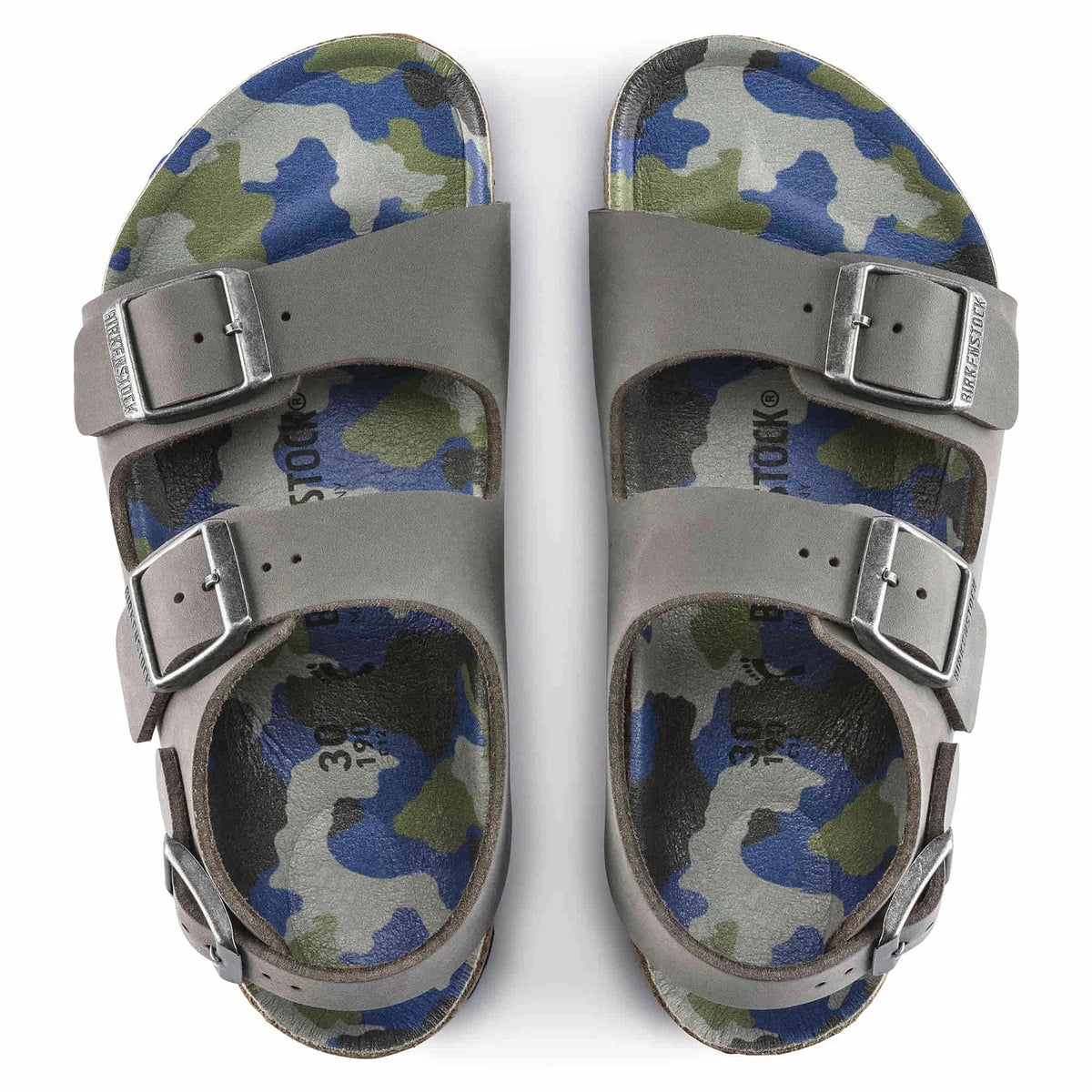Birkenstock Milano Kids Birko-Flor Sandals - Desert Soil Gray/Camo - 1022591 - Narrow
