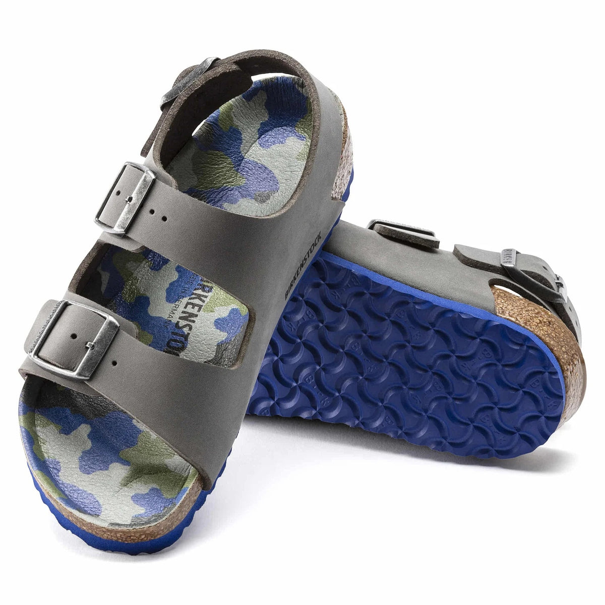 Birkenstock Milano Kids Birko-Flor Sandals - Desert Soil Gray/Camo - 1022591 - Narrow