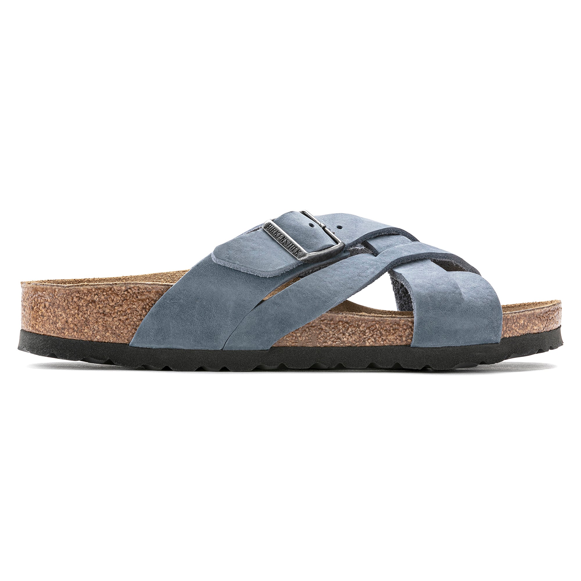 BIRKENSTOCK LUGANO NATURAL LEATHER OILED DUSTY BLUE REGULAR