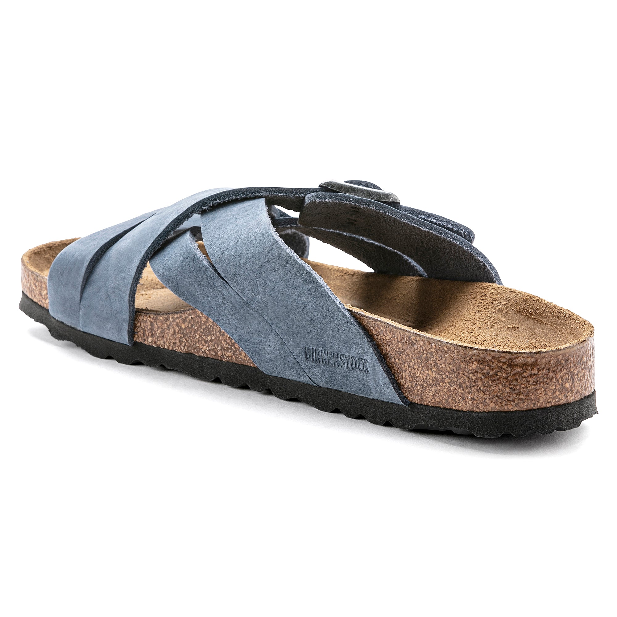 BIRKENSTOCK LUGANO NATURAL LEATHER OILED DUSTY BLUE REGULAR